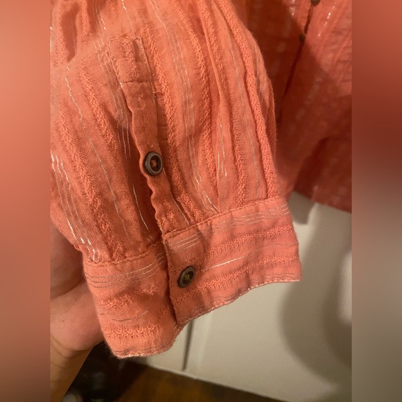 Anthropologie Coral Button-Down Shirt - Picture 6 of 10